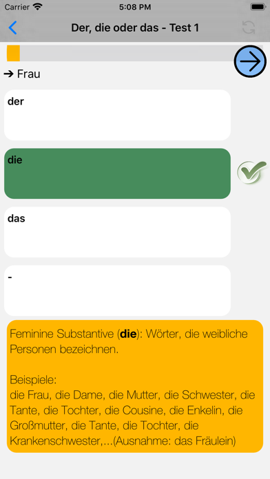 Deutsch Grammatik Test screenshot 2