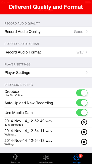 Voice Recorder : Audio Recording, Playback, Trimming and Cloud Sharing Screenshot 5