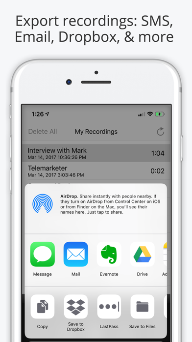 Call Recorder FREE - Record Phone Calls for iPhone Screenshot 2