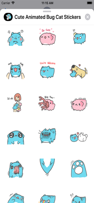 Cute Animated Bug Cat Stickers(圖2)-速報App