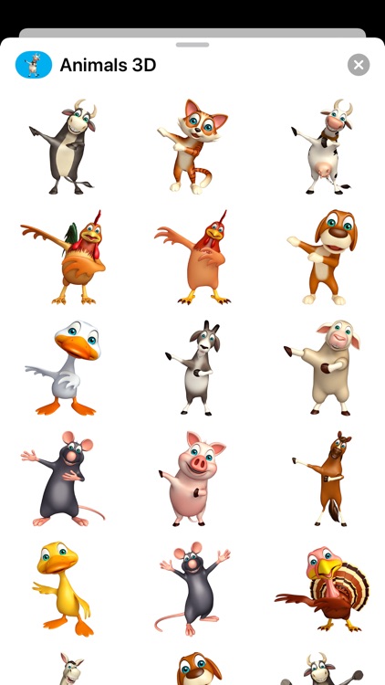 Animal 3D Stickers - Emojis