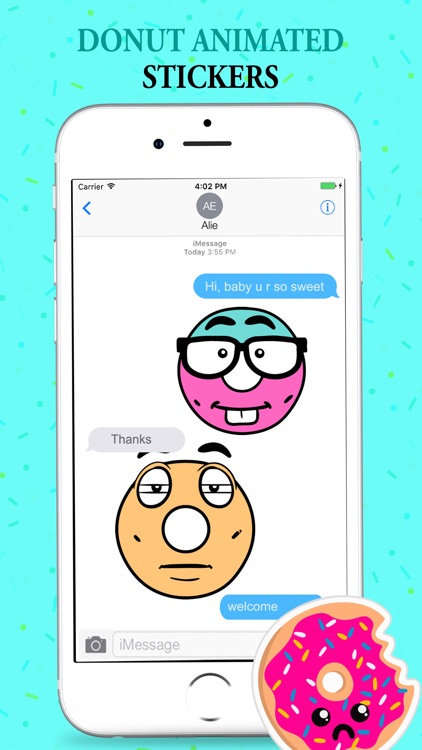 Animated Hipster Donut Sticker screenshot-4