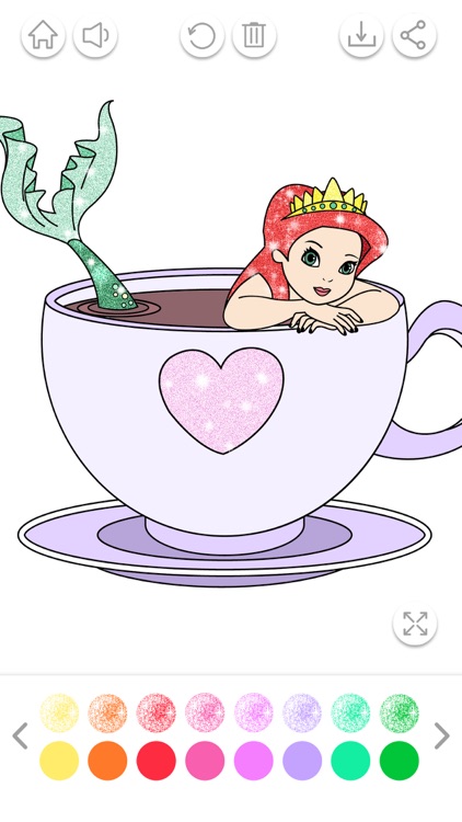 Mermaid Coloring Book Glitter screenshot-3