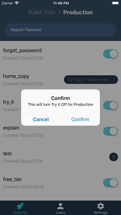 Bullet Train Feature Manager