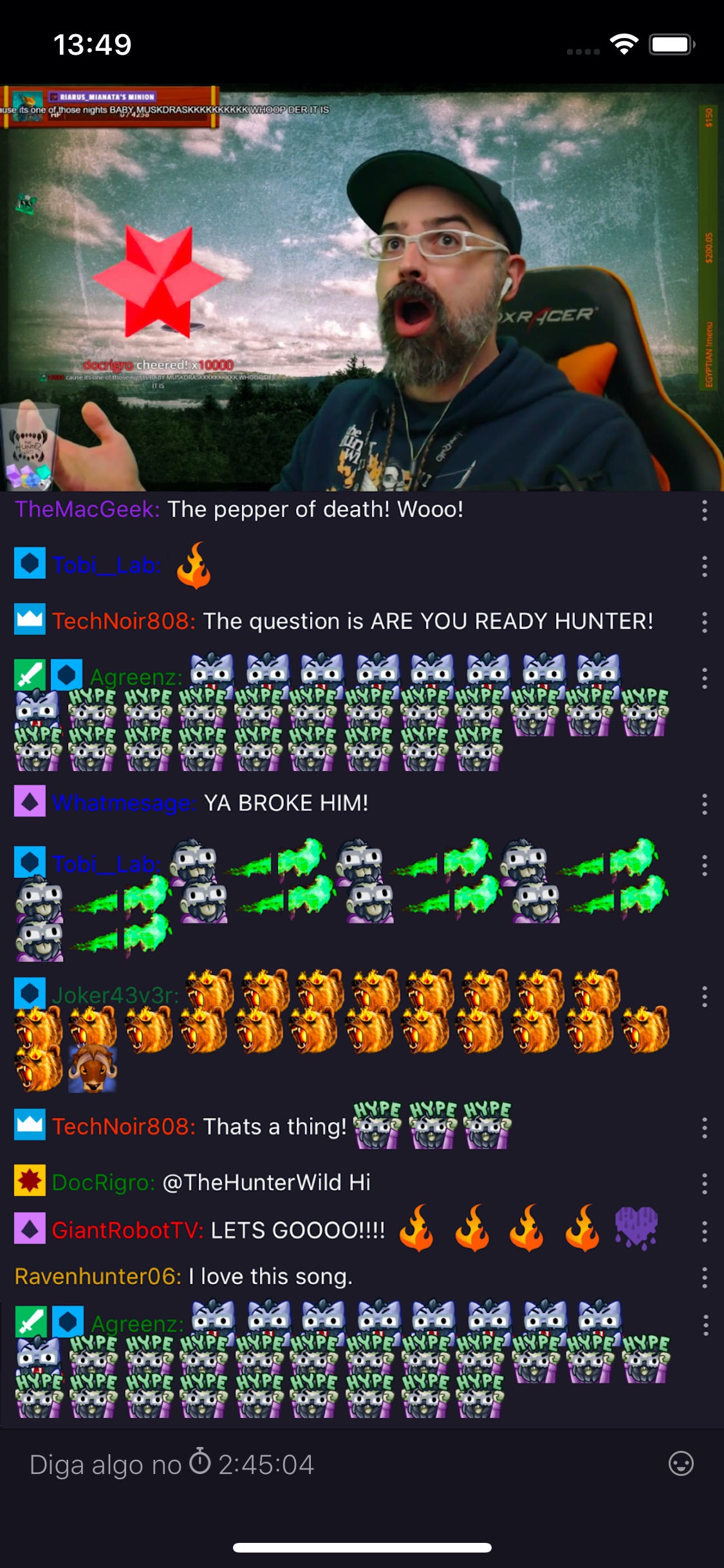 Screenshot do app Twitch