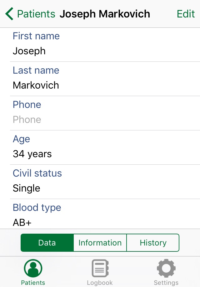 bitacora: patient's logbook screenshot 3