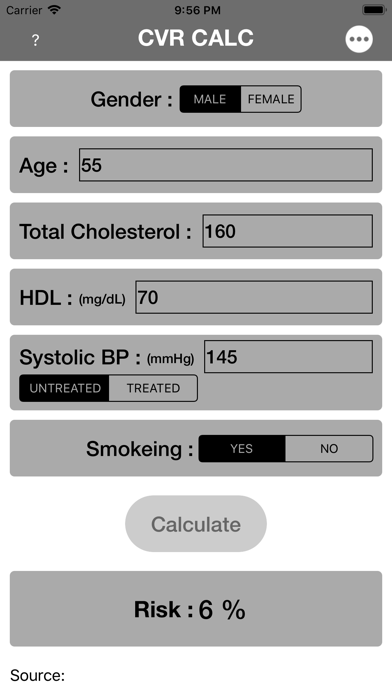 CV Risk Calc screenshot 3