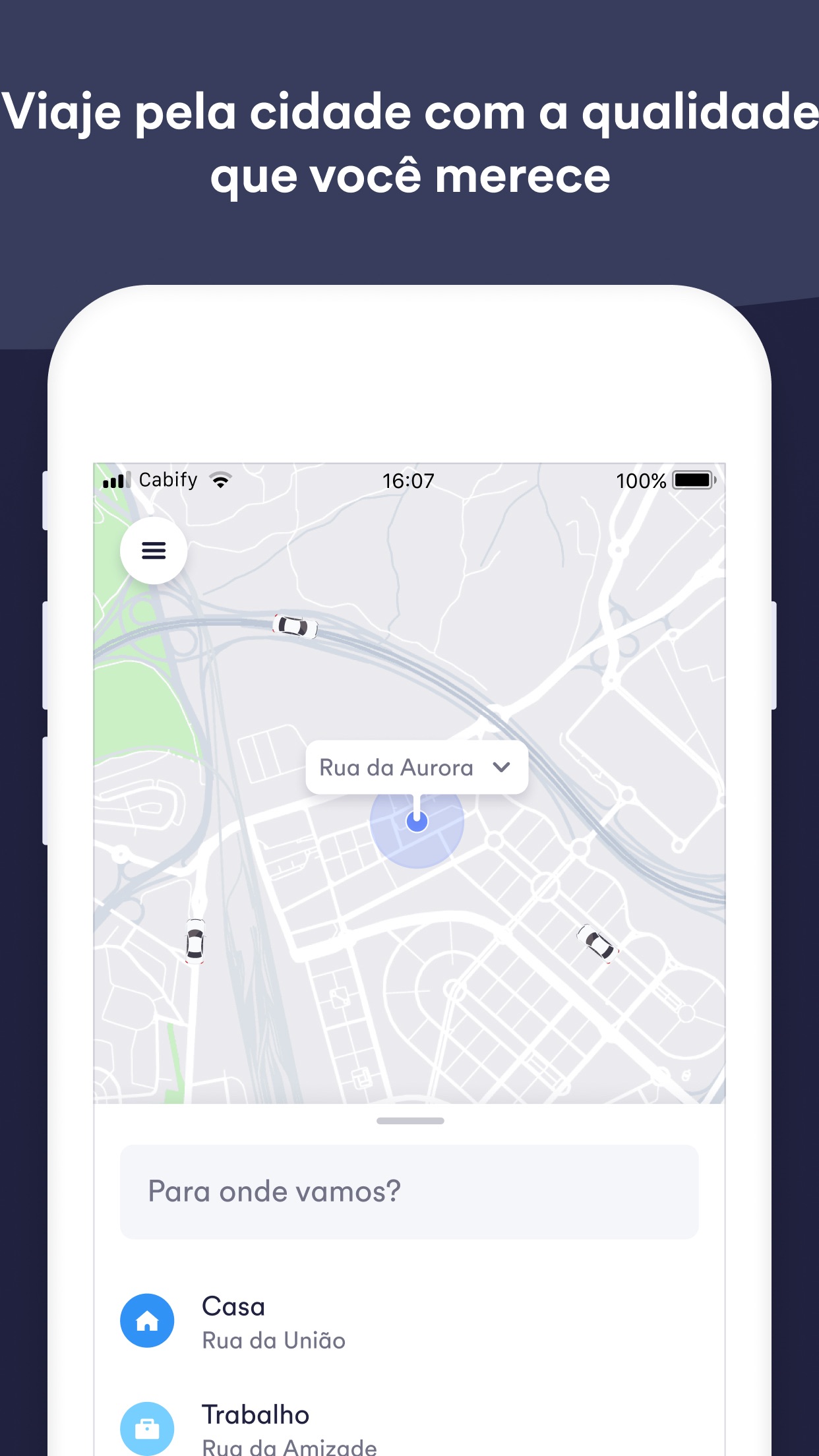 Screenshot do app Easy, um app da Cabify