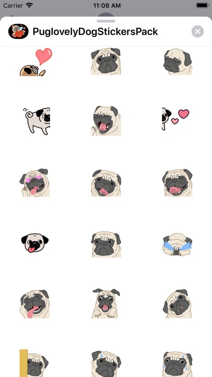 Pug love Dog Stickers Pack screenshot-3