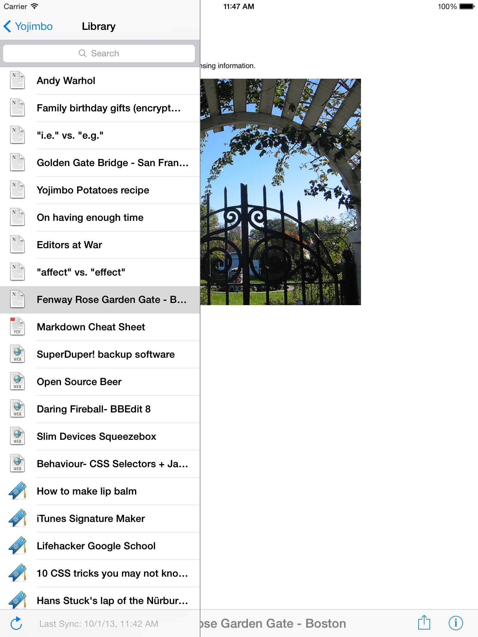 Yojimbo for iPad screenshot 2
