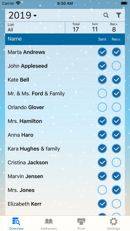 The Christmas Card List