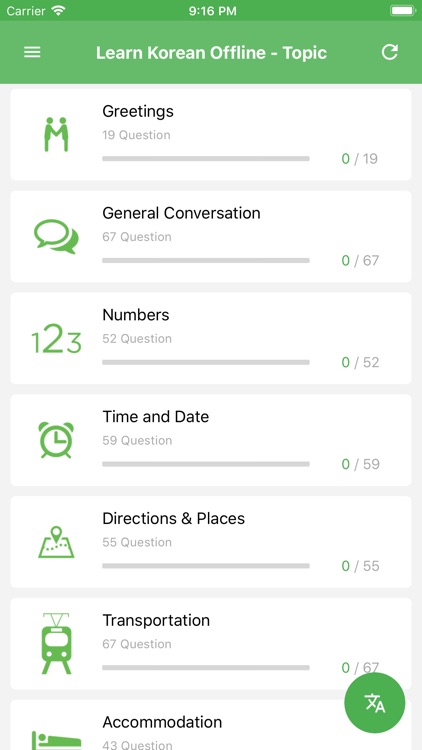 Learn Korean Offline - Topic