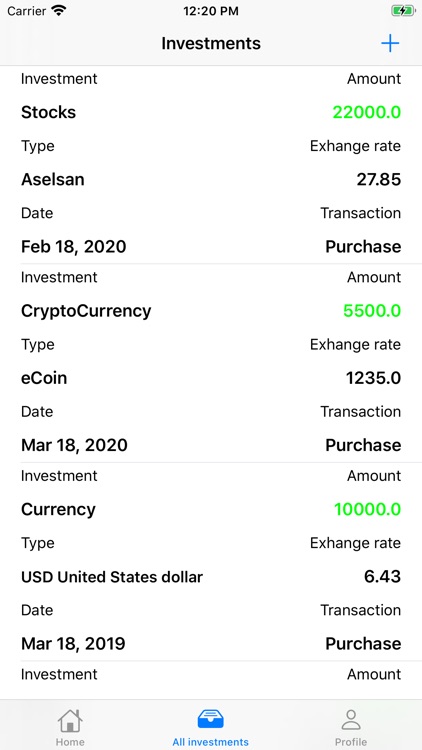 Investor - Investment Tracking