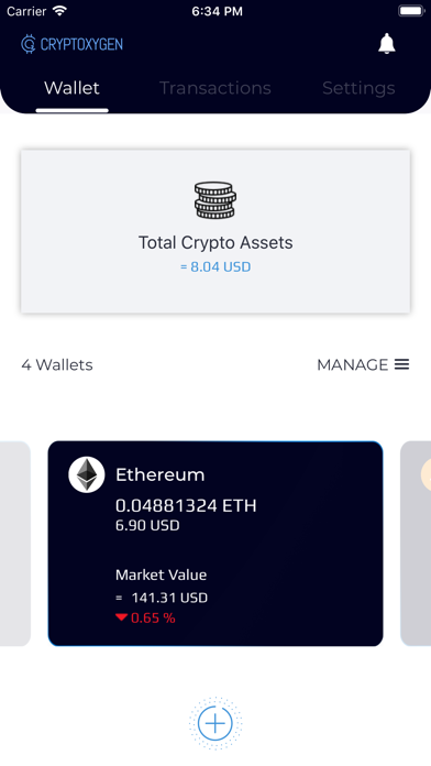 Cryptoxygen Wallet screenshot 2