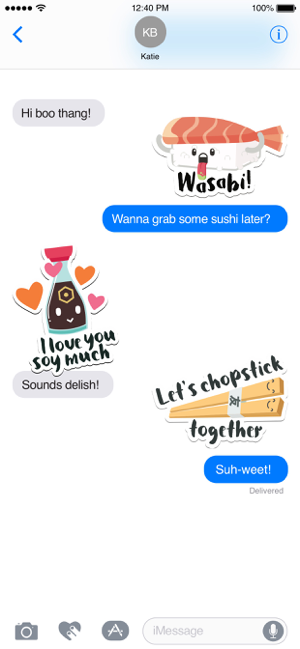 ‎Sushi Stickers for iMessage Screenshot