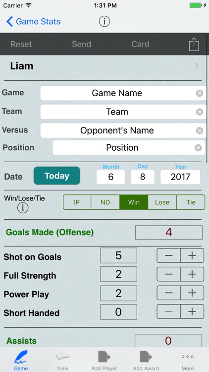 Hockey Player Tracker Logbook