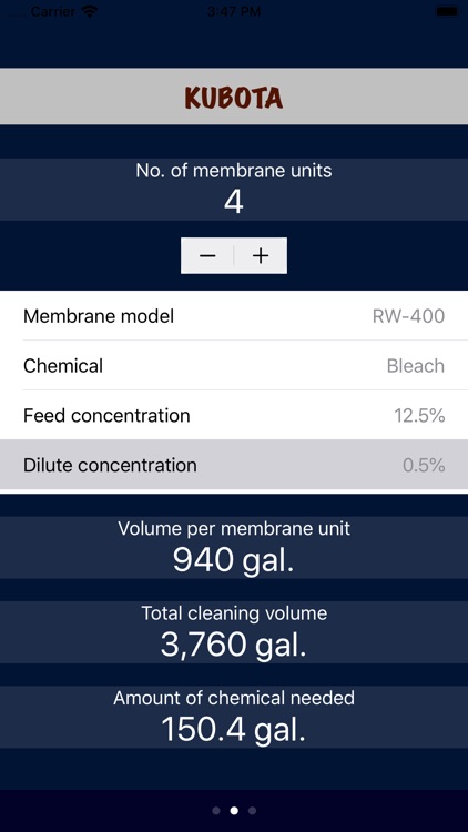 MBR Chemical Clean Calculator