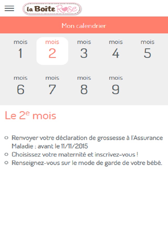 La Boîte Rose, Suivi grossesse screenshot 3