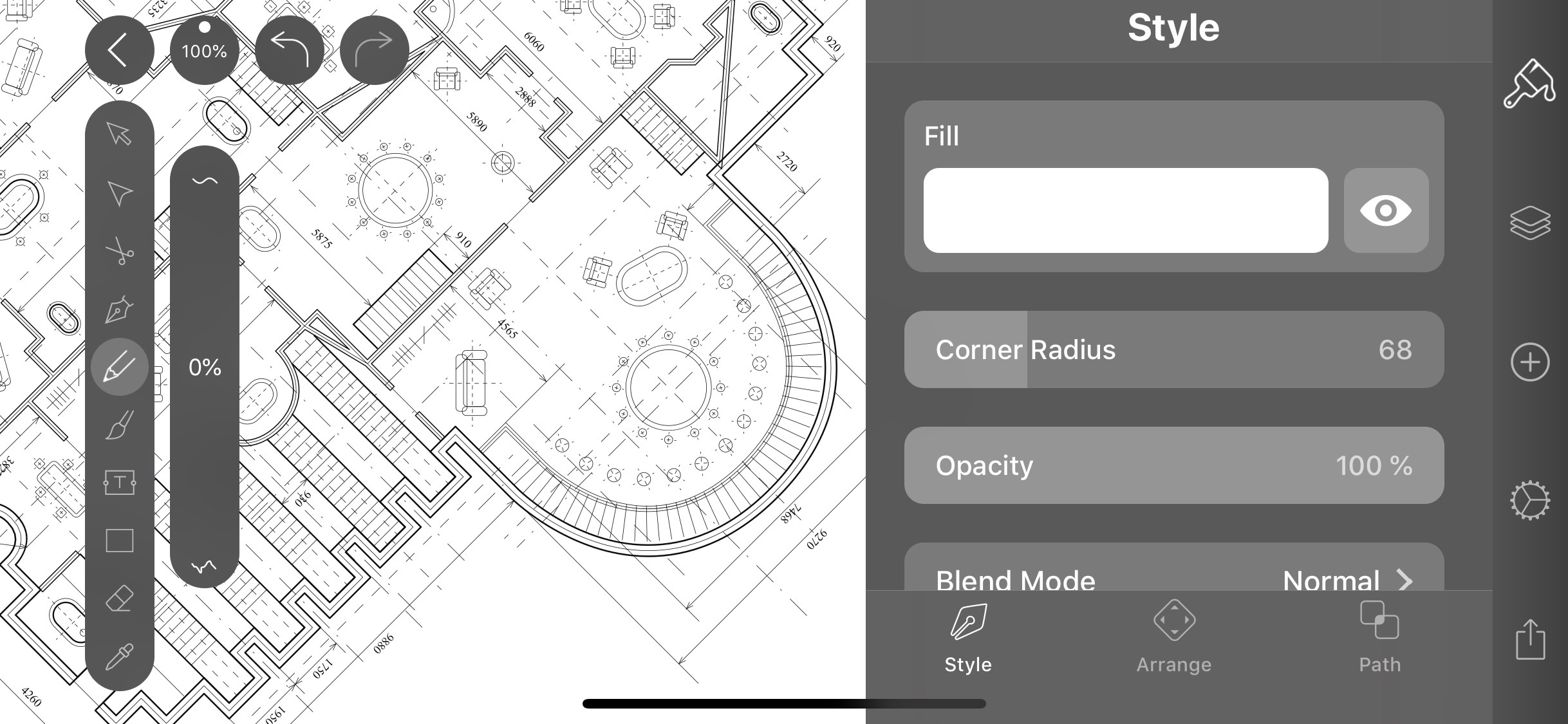 Screenshot do app Vectornator