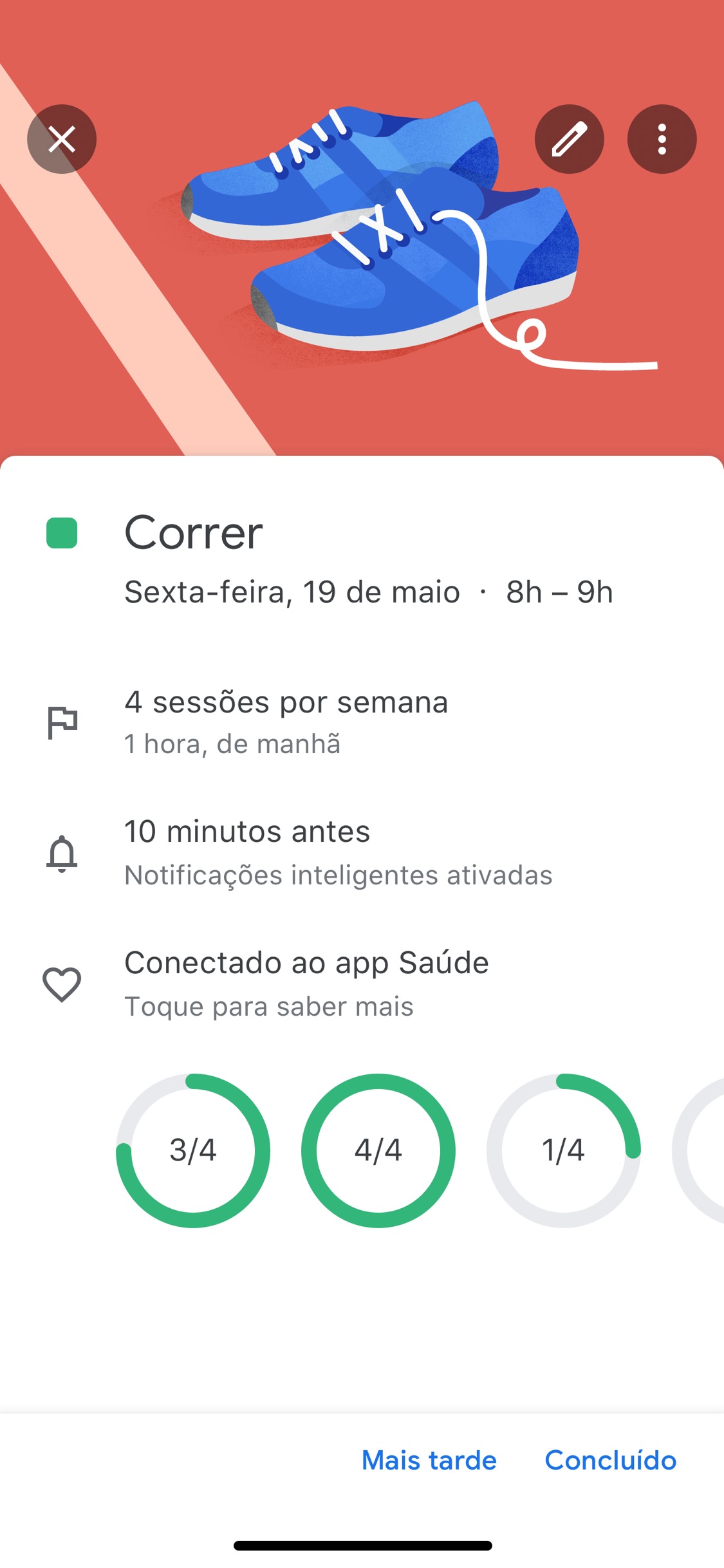 Screenshot do app Google Agenda