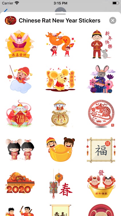 Chinese Rat New Year Stickers