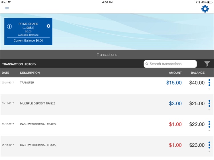 TCAFCU Mobile Banking for iPad