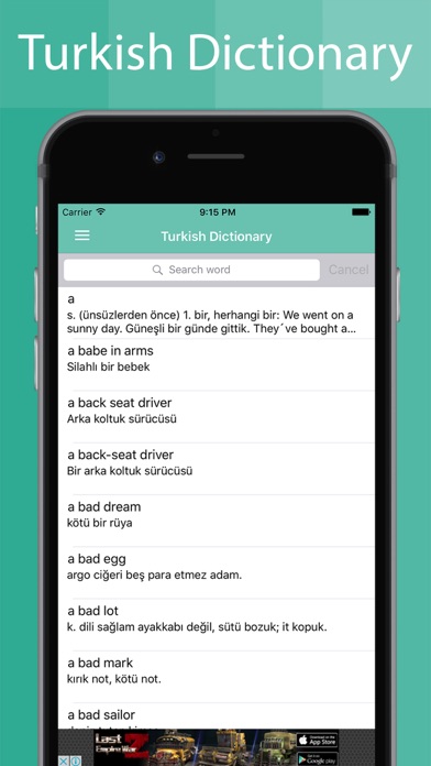 How to cancel & delete Turkish Dictionary Offline from iphone & ipad 2