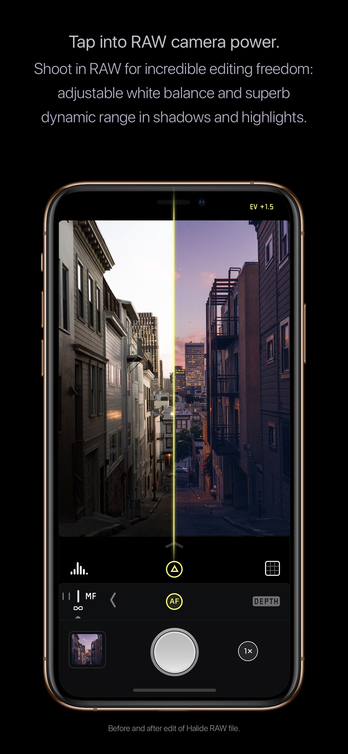 Screenshot do app Halide Camera