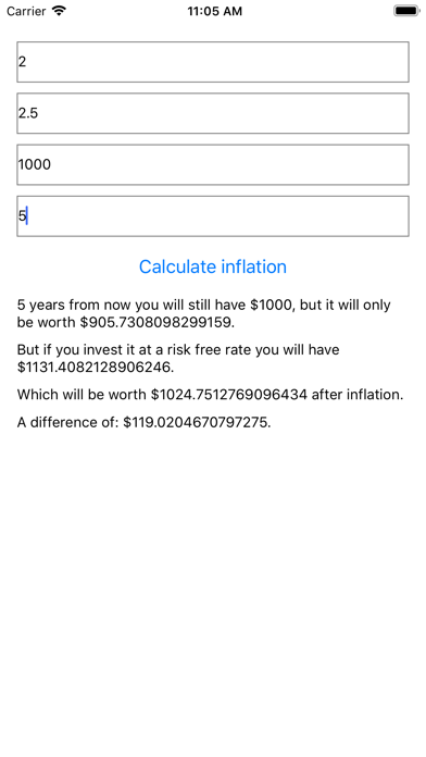 Inflation Calc screenshot 2