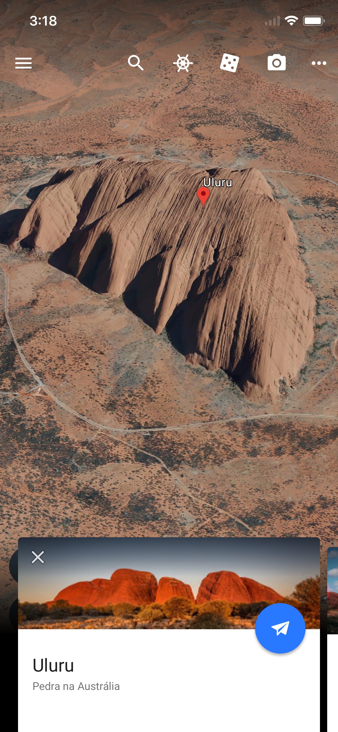 Screenshot do app Google Earth