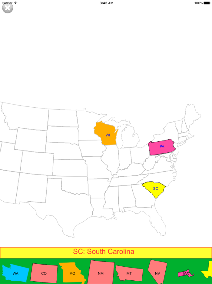 USA States Map Puzzle