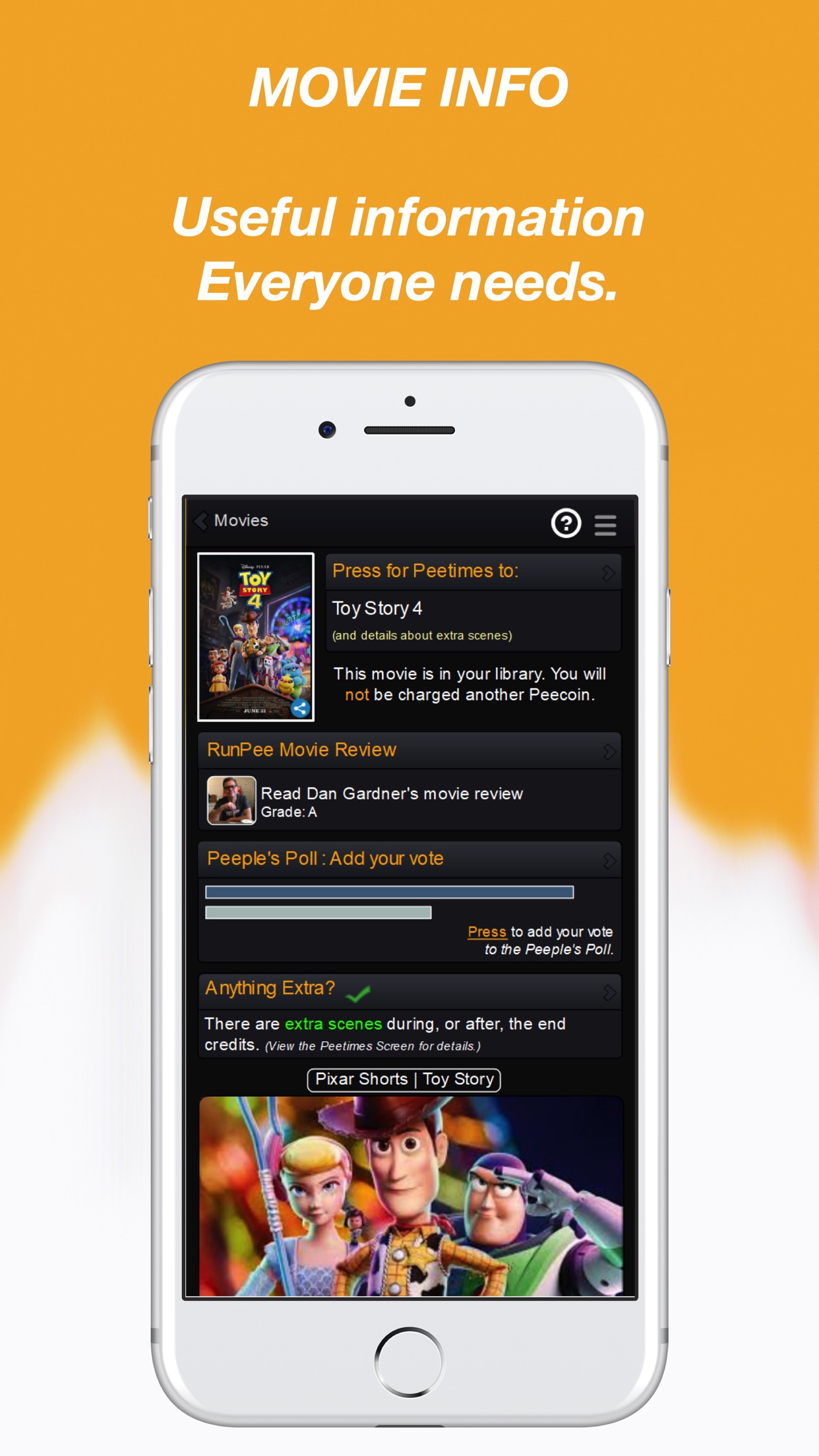 Screenshot do app RunPee