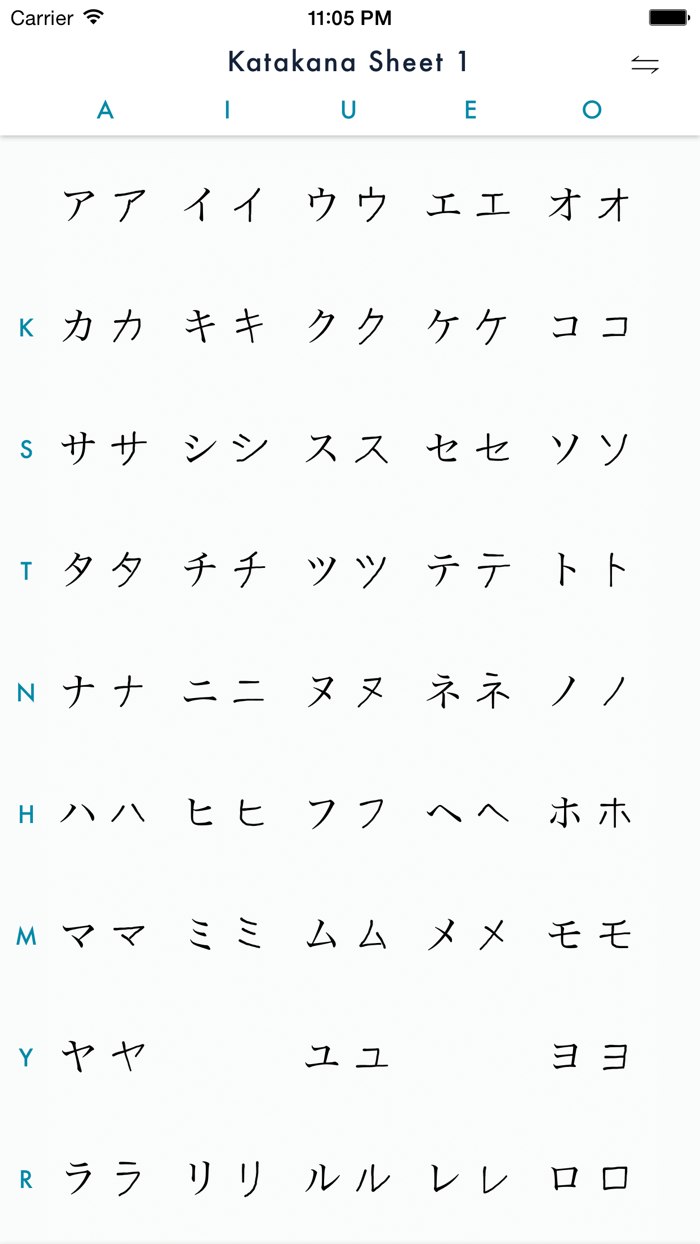 Katakana Writing Practice