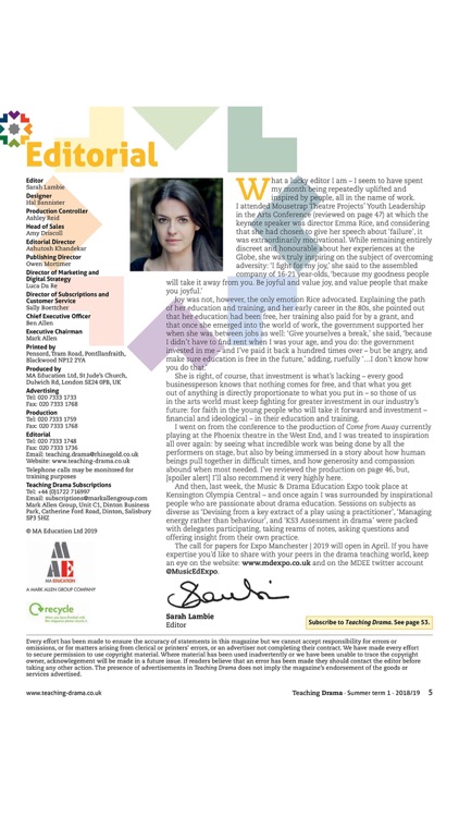 Teaching Drama Magazine
