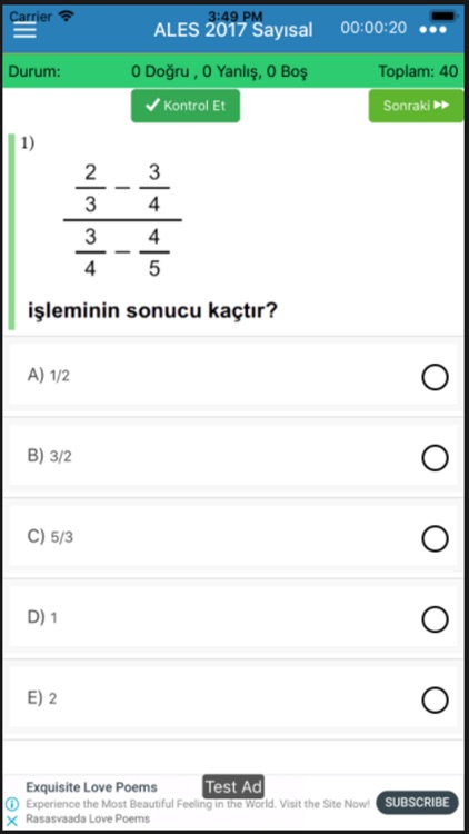 ALES Çıkmış Soruları