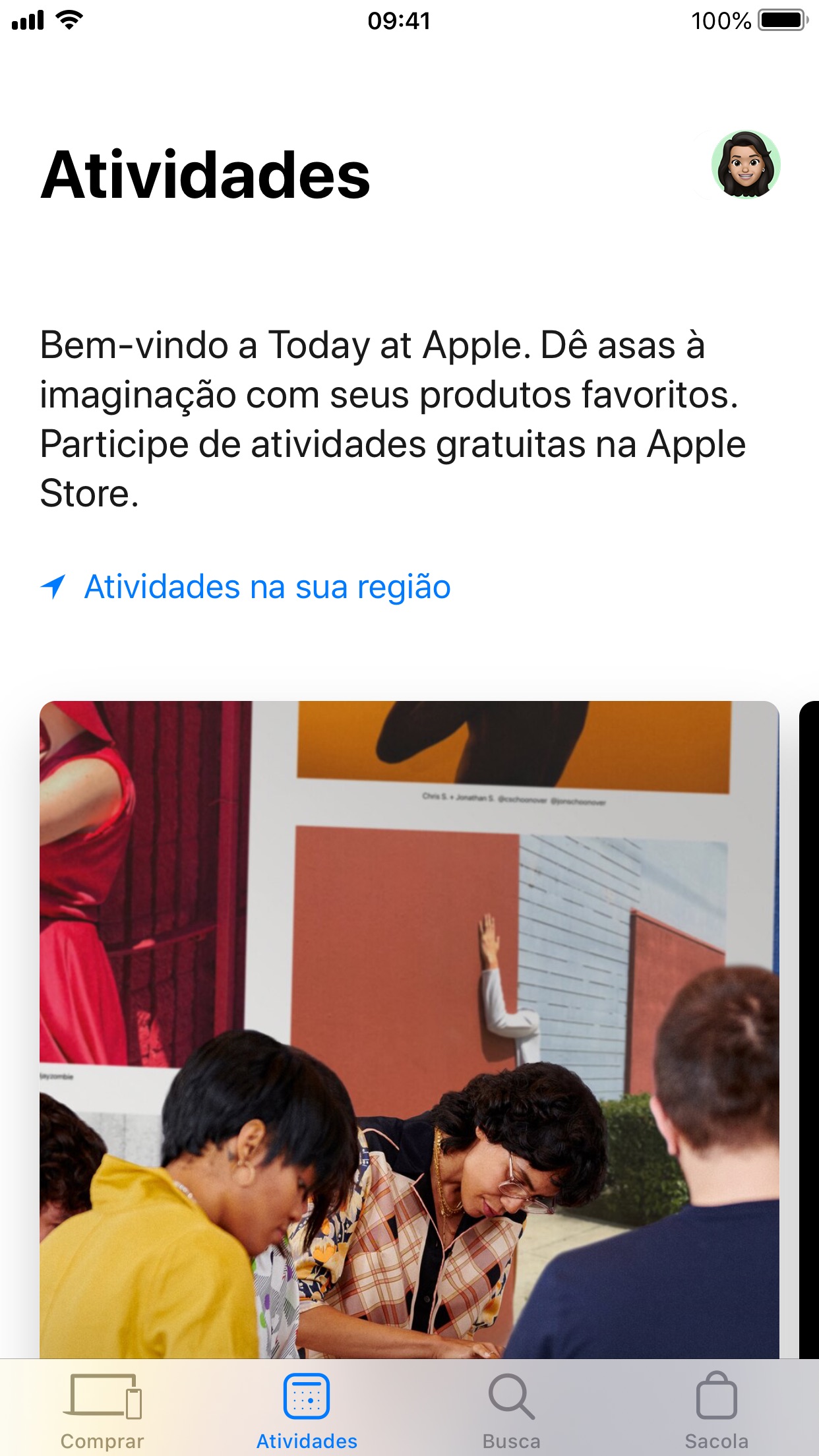 Screenshot do app Apple Store