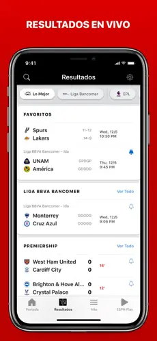 Screenshot 4 ESPN: Deportes en vivo iphone