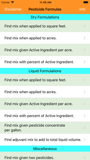 Pesticide Formulas