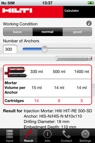 Hilti Volume Calculator screenshot 2