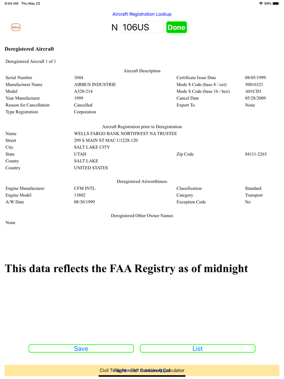 Plane Registry screenshot 8