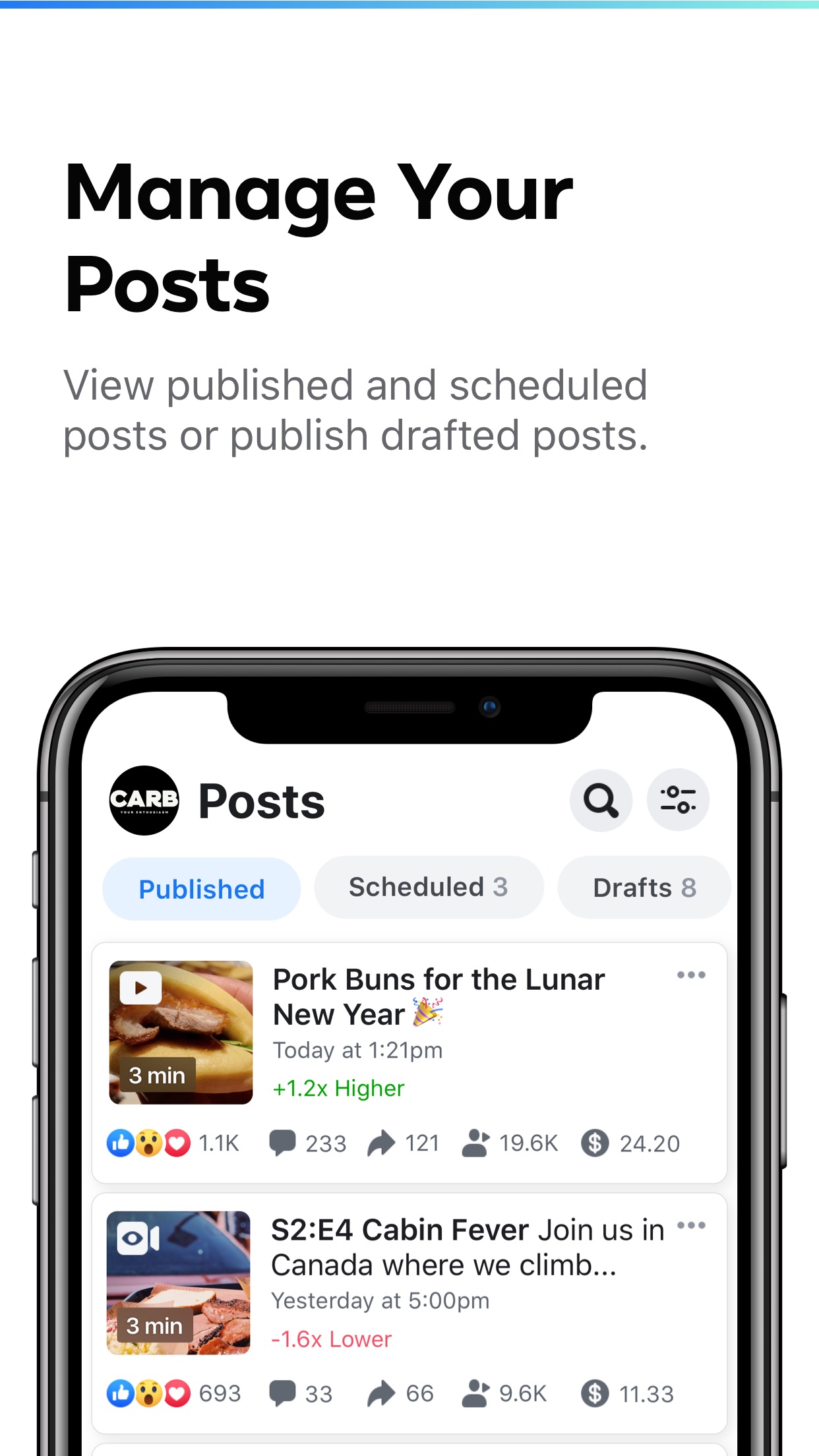Screenshot do app Creator Studio from Facebook