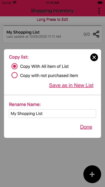 Shopping Checklist App