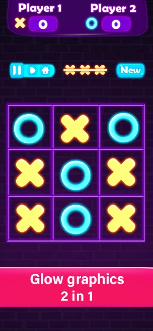 Tic Tac Toe Glow XOXO - Gomoku(圖1)-速報App