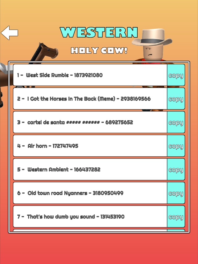 Music Codes For Roblox Robux On The App Store - roblox sound id for old town road roblox free jailbreak