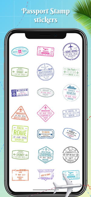 Passport Stamps World Sticker