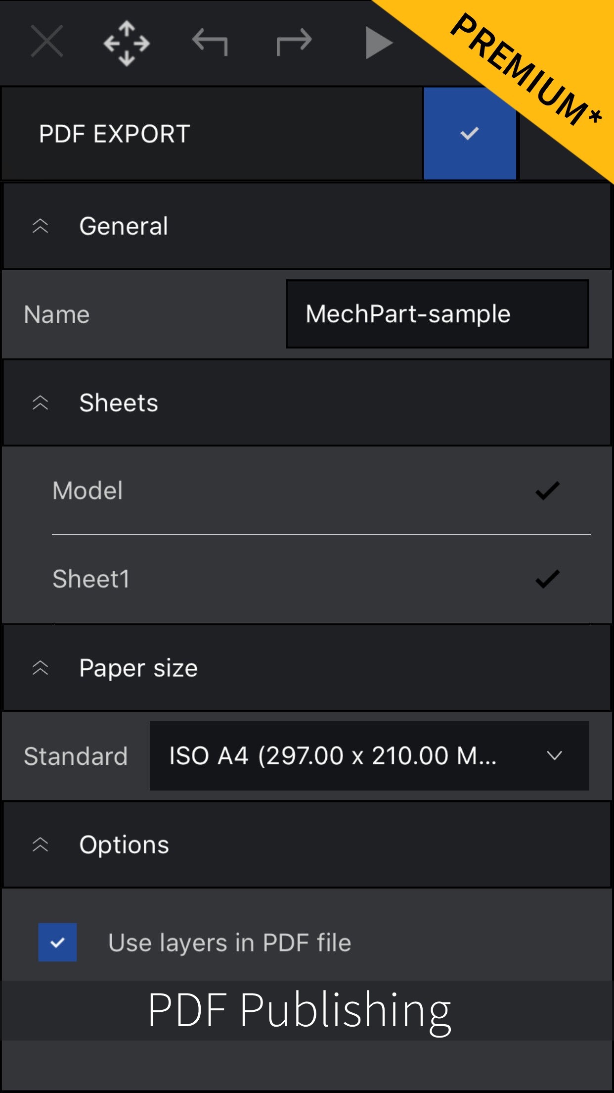 Screenshot do app CorelCAD Mobile