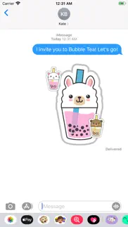 bubble tea animals stickers iphone screenshot 1