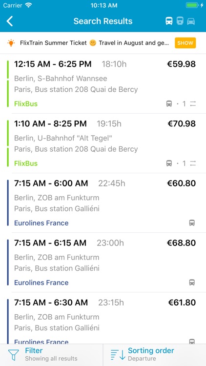 Busradar - Intercity Bus App