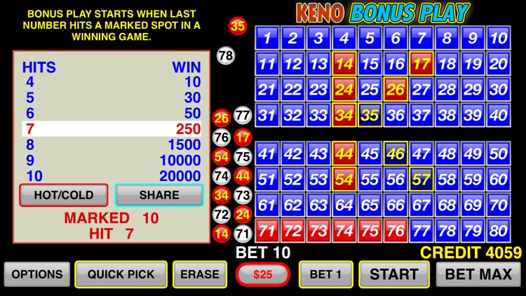 Keno Bonus Play screenshot-5