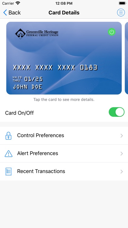GHFCU Debit Card Manager